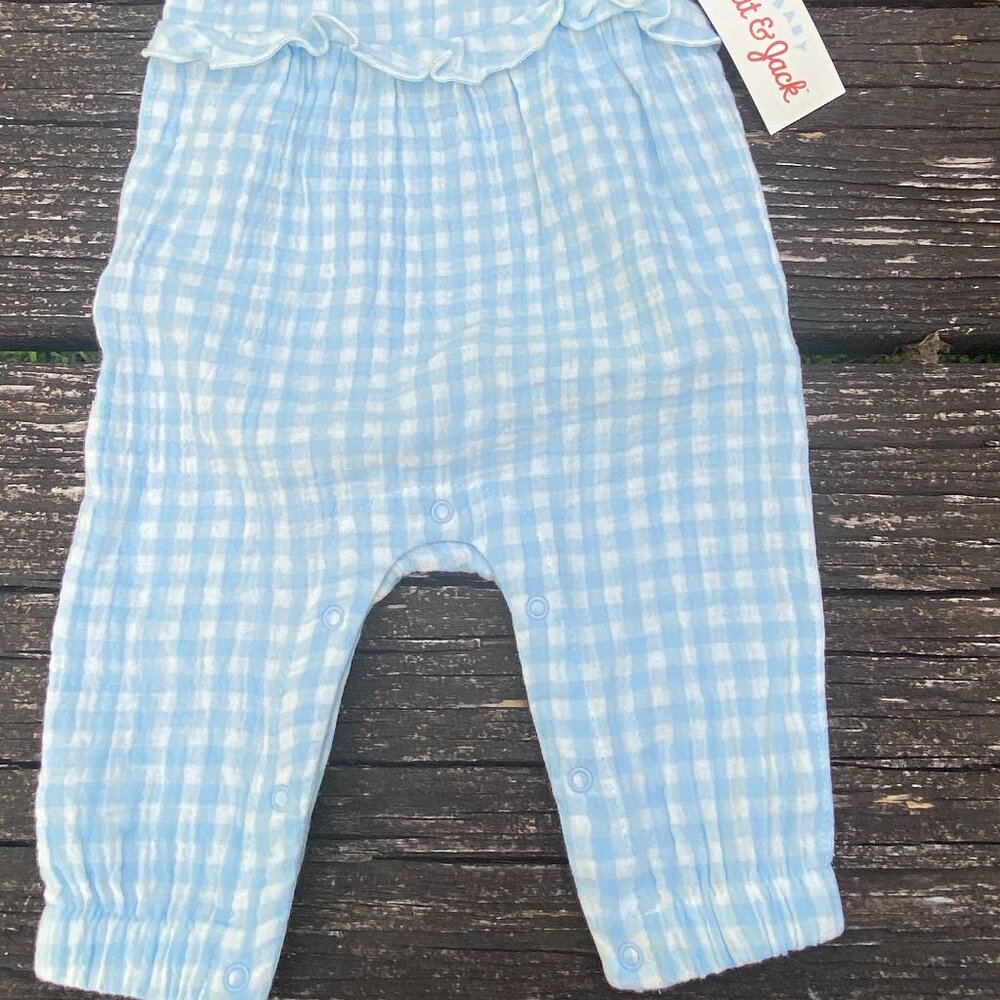 NWT Cat & Jack Baby Girls One Piece Blue/White Size 0-3M - Picture 3 of 5